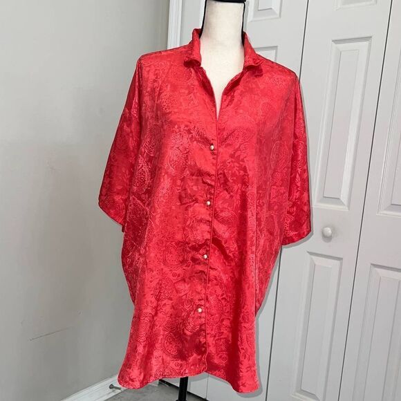 Victoria's Secret Gold Label Vintage Red Night Shirt - M/L - Picture 1 of 8